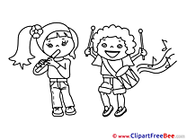 Musicians Kids download printable Illustrations