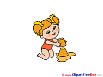 Sand Sandbox Kid Cliparts printable for free