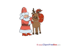 Cliparts Deer Santa Christmas for free