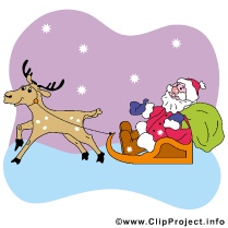 Deer and Santa Cartoon Clip Art free