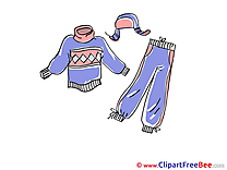 Fashion Winter Clothes Cliparts printable for free