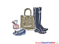 Handbag Boots Shoes Cliparts printable for free