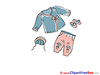 Kids Clothes Hat Pants free printable Cliparts and Images