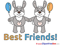 Bunnies Balloons Clipart Best Friends Illustrations