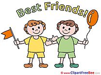 Children Boys Best Friends Clip Art for free