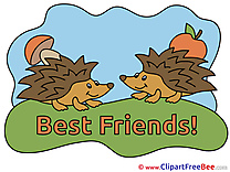 Hedgehogs Apple Mushroom Clip Art download Best Friends