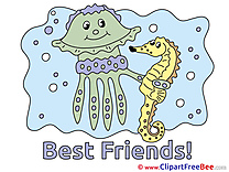 Sea Horse Medusa Clipart Best Friends Illustrations