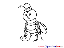 Bug Crutches Gypsum Get Well Soon Illustrations for free