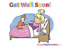 Cat Girl Get Well Soon Clip Art for free