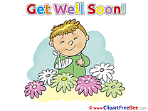 Flowers Boy Get Well Soon download Illustration