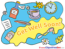 Get Well Soon Clock Pills Medicine free Illustration