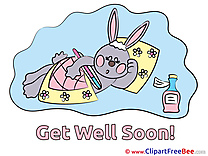 Hare Cliparts Get Well Soon for free