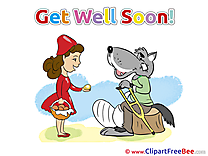 Little Red Riding Hood Wolf Cliparts Get Well Soon for free