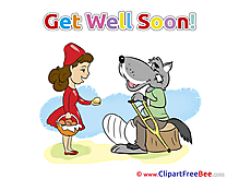 Pies Wolf Red Riding Hood Get Well Soon download Illustration