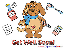 Puppy Medicine Pills printable Illustrations Get Well Soon