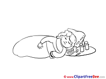 Sleeping Girl Cliparts Get Well Soon for free