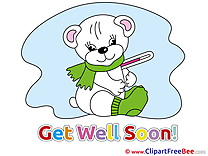 White Bear Thermometer Cliparts Get Well Soon for free
