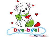 Bear Broken Heart Clipart Goodbye Illustrations