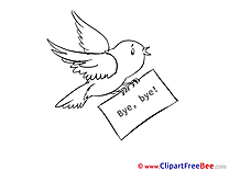 Bird Goodbye Clip Art for free