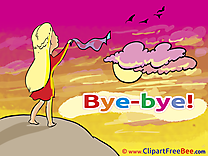 Woman Sky Clouds Birds free Illustration Goodbye