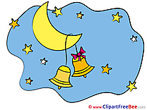 Bells Moon Stars Clipart Good Night Illustrations