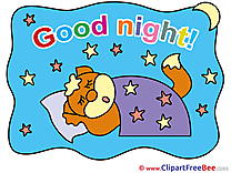 Fox Blanket Stars Moon Good Night Illustrations for free