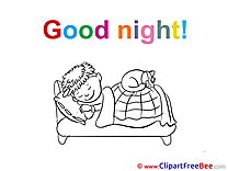 Kid Boy Cat Clipart Good Night Illustrations