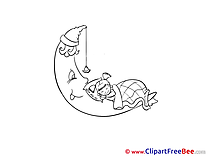 Moon Girl Good Night Clip Art for free