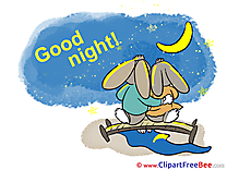Rabbits Bench Good Night Illustrations for free