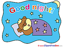 Sky Stars Bear Moon free Cliparts Good Night
