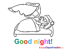 Sleeping Girl Pics Good Night Illustration