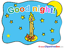 Stars Candle Moon Pics Good Night free Cliparts