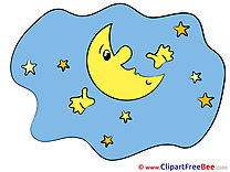 Stars Moon Clipart Good Night Illustrations