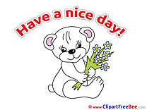 Bear Bouquet Have a Nice Day Clip Art for free