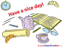 Tea Kettle Book Croissant Clipart Have a Nice Day free Images