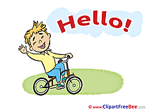 Bicycle Boy Pics Hello Illustration