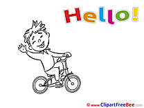 Boy Bicycle Hello free Images download