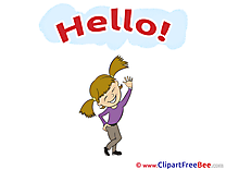 Child Girl Hello Clip Art for free