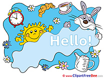 Flowers Kettle Tea Sun Rabbit free Illustration Hello