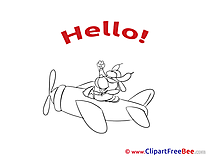 Plane Dog Pilot Clipart Hello Illustrations