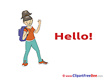 Student Girl Hello Illustrations for free
