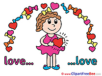 Girl Hearts printable Love Images