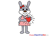 Rabbit Heart printable Illustrations Love