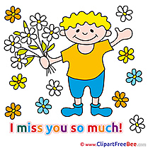 Bouquet Flowers I miss You download Illustration