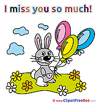 Bunny Balloons download Clipart I miss You Cliparts