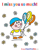 Card I miss You Illustrations for free