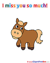 Horse Clipart I miss You Illustrations