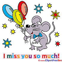 Mouse Balloons free Illustration I miss You