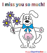 Rabbit Flowers download Clipart I miss You Cliparts