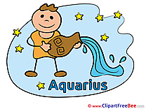 Aquarius Pics Zodiac Illustration